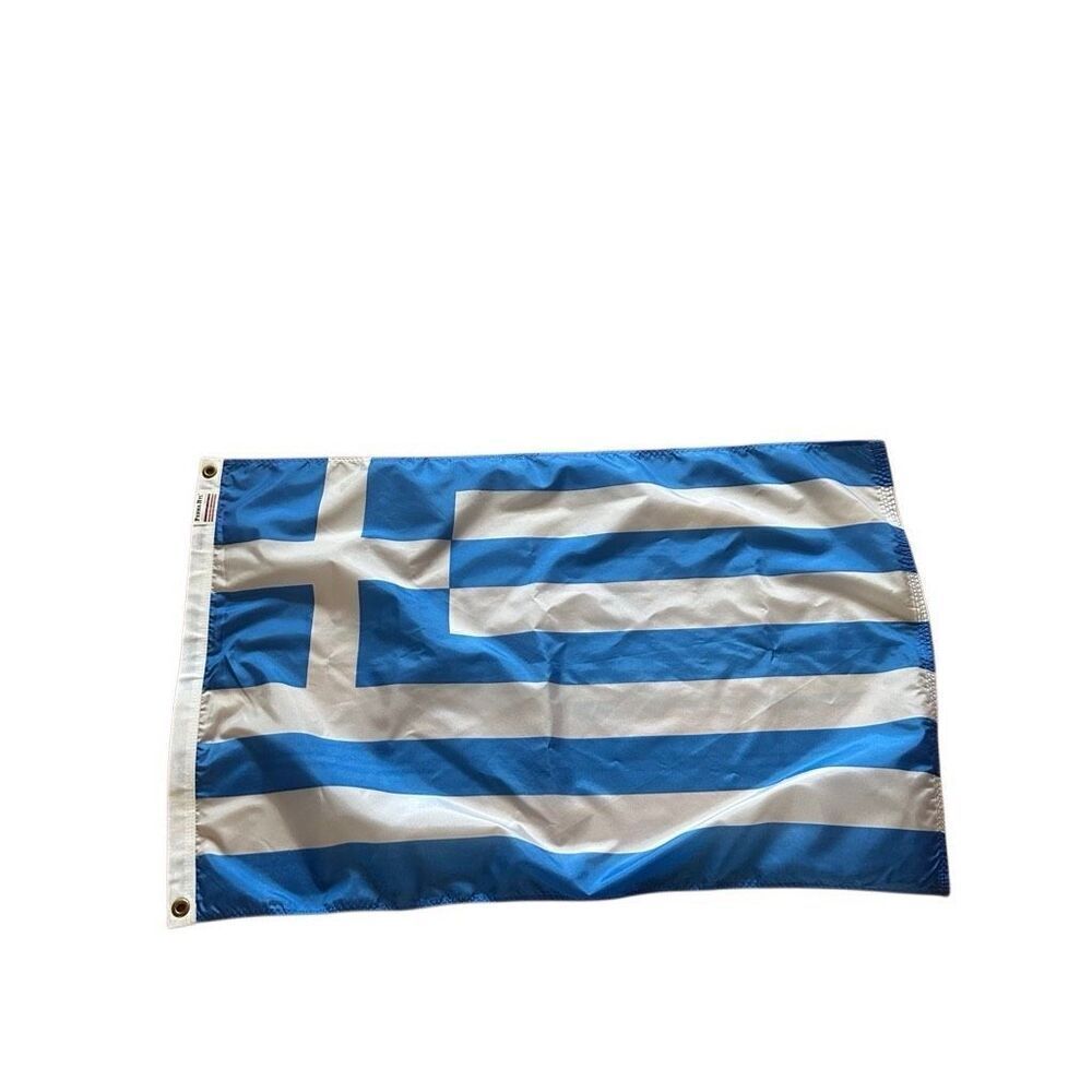 Greece Greek Flag 2 x 3 Nylon Perma-Nyl Made in USA Brass Grommets